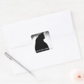 Sticker Carré Silhouette de chat noir (Enveloppe)
