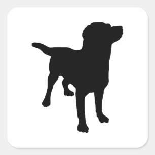 Sticker Carré Silhouette de chien