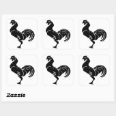 Sticker Carré Silhouette de coq (Feuille)