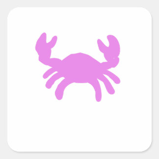 Sticker Carré Silhouette de crabe rose