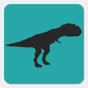 Sticker Carré Silhouette de dinosaure Allosaurus