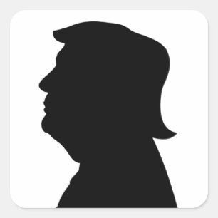 Sticker Carré Silhouette de Donald Trump