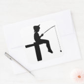 Sticker Carré Silhouette de Fishing (Enveloppe)