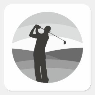 Sticker Carré Silhouette de golf