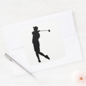 Sticker Carré Silhouette de Golfer (Enveloppe)
