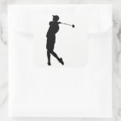 Sticker Carré Silhouette de Golfer (Sac)