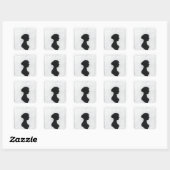 Sticker Carré Silhouette de Jane Austen (Feuille)