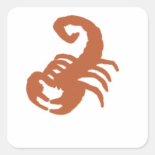 Sticker Carré Silhouette de Scorpion Zodiaque en Bronze 
