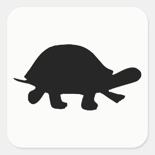 Sticker Carré Silhouette de tortue (Devant)