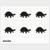 Sticker Carré Silhouette de tortue (Feuille)