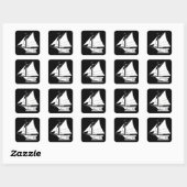 Sticker Carré silhouette de voilier (Feuille)