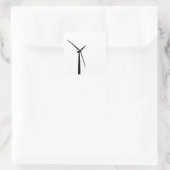 Sticker Carré Silhouette d'énergie verte à éolienne simple (Sac)