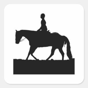 Sticker Carré Silhouette du cheval
