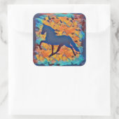 Sticker Carré Silhouette du cheval (Sac)