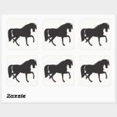 Sticker Carré Silhouette du cheval (Feuille)