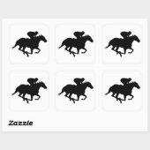 Sticker Carré Silhouette du cheval de course (Feuille)