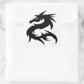 Sticker Carré Silhouette du dragon tribal (Sac)
