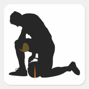 Sticker Carré silhouette du footballeur