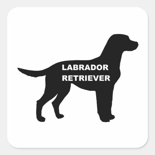 Sticker Carré silhouette du nom du labrador (Devant)