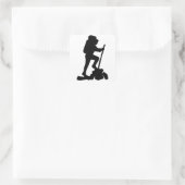 Sticker Carré Silhouette d'un Randonnée de randonneur en haut d' (Sac)