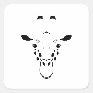Sticker Carré Silhouette face Giraffe