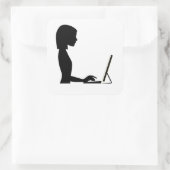 Sticker Carré Silhouette féminine (Sac)