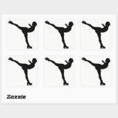 Sticker Carré Silhouette femme patine sur glace (Feuille)