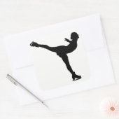 Sticker Carré Silhouette femme patine sur glace (Enveloppe)