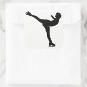 Sticker Carré Silhouette femme patine sur glace (Sac)