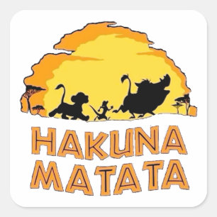 Sticker Carré Silhouette Hakuna Matata