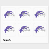 Sticker Carré Silhouette main Anteater violet (Feuille)