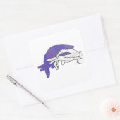 Sticker Carré Silhouette main Anteater violet (Enveloppe)