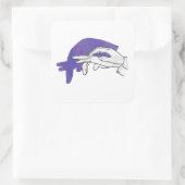 Sticker Carré Silhouette main Anteater violet (Sac)