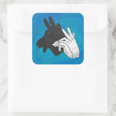 Sticker Carré Silhouette main Billy Chèvre bleu (Sac)