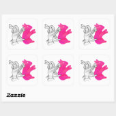 Sticker Carré Silhouette main Rabbit rose (Feuille)