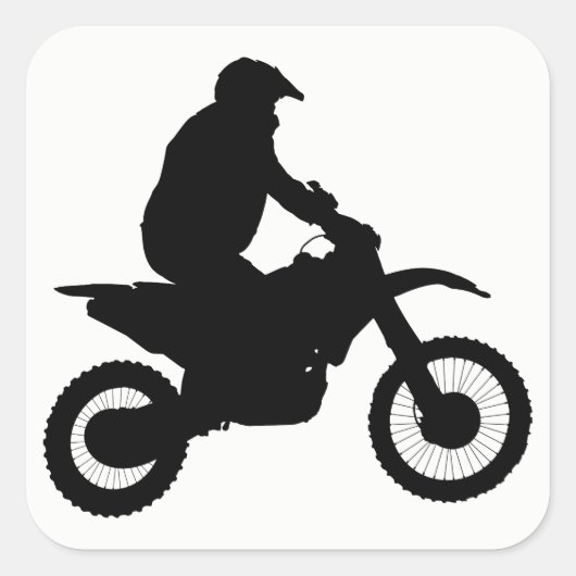 Sticker Carré Silhouette Motocross (Devant)