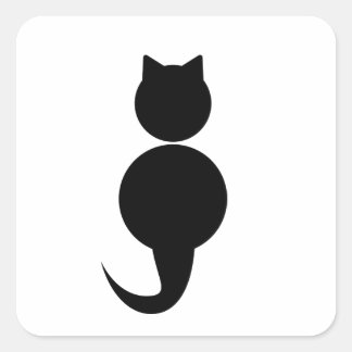 Sticker Carré Silhouette noire d'un chat