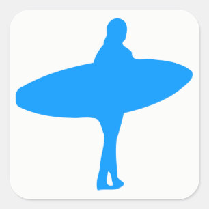 Sticker Carré Silhouette surf