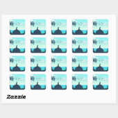 Sticker Carré Silhouette tropicale Quinceanera (Feuille)