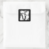 Sticker Carré Silhouettes de chaton blanc - Design Feline mignon (Sac)