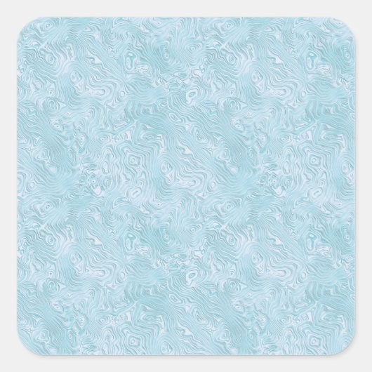 Sticker Carré Silk Moire Small Pattern in Bright Aqua (Devant)