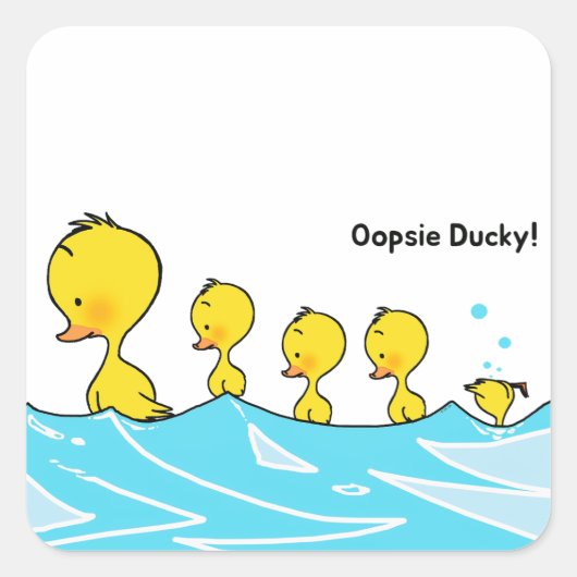 Sticker Carré Silly Duckling Makes a Splash (Devant)
