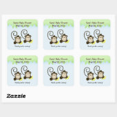 Sticker CARRÉ  SILLY MONKEYS TWINS Favoriser (Feuille)