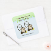 Sticker CARRÉ  SILLY MONKEYS TWINS Favoriser (Enveloppe)
