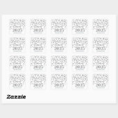 Sticker Carré Silver Confetti Graduation 2025 (Feuille)
