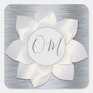 Sticker Carré Silver Elegant Lotus OM