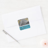 Sticker Carré Silver Foil & Blue Parties scintillant Zebra Impri (Enveloppe)