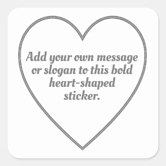 Sticker Carré Silver Grey - Coeurs avec votre message (Devant)