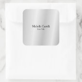 Sticker Carré Silver Grey Professionnel Unique Classique Simple (Sac)