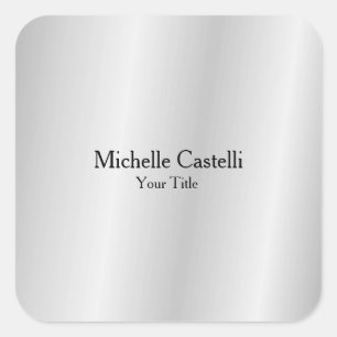 Sticker Carré Silver Grey Professionnel Unique Classique Simple